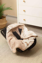 MUSLIN CARRY-COT SWADDLE BLANKET - BROWN COPS