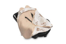 MUSLIN CARRY-COT SWADDLE BLANKET - BROWN COPS