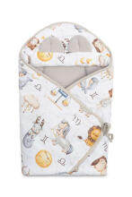 MUSLIN CARRY-COT SWADDLE BLANKET - ZODIAC GREY