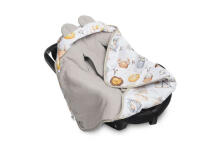 MUSLIN CARRY-COT SWADDLE BLANKET - ZODIAC GREY