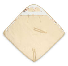 MUSLIN CARRY-COT SWADDLE BLANKET - BEIGE BUNNY
