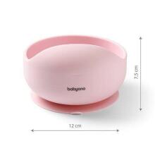 1481/02 SILICONE BOWL WITH SUCTION CUP, PINK