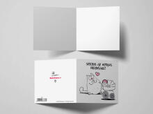 Gift Card Cat Clawdius Art.168336 Dubulta apsveikumu kartiņa ar jautru kaķa talismanu 123x123mm