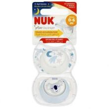 9025 STAR DAY & NIGHT SILICONE pacifier 0-6 2PCS/BOX 539428, 730692