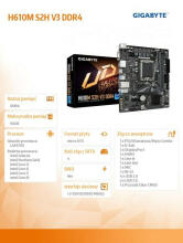 Материнская плата H610M S2H V3 DDR4 s1700 2DDR4 DP/HDMI M.2 mATX