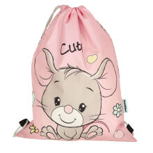 Ikonka Art.KX3768_2 Children's shoe bag mouse pink