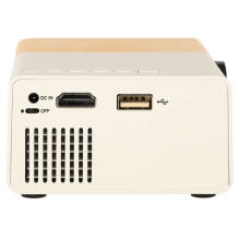 Ikonka Art.KX3913 Mini projector portable projector for children LED TFT LCD 1920x1080 24-60" USB HDMI 12V yellow and white