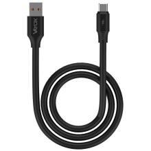 Ikonka Art.KX4240 USB-USB-C kabelis ar diviem galiem 120W 3A 1m melns