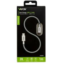 Ikonka Art.KX4241 USB-C kabelis USB-C ar diviem galiem 65W 3A 1m premium klases