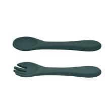 La Bebe™ Basic  Silicone Spoon Art.169082 Misty Green Mīkstā silikona karote 14 cm,no 6 mēn