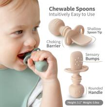 La Bebe™ Basic  Silicone Fork Art.169084 Light Beige  Вилочка мягкая силиконовая 7.8 см,от 6 мес.