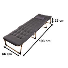 Ikonka Art.KX3910 Tourist saliekamā lauka gulta 198 cm tumši pelēka