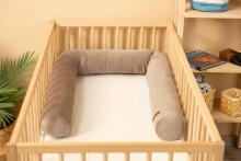 COT BUMPER ROLLER VELVET BEIGE