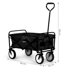 Saliekamie transporta rati Lieli pludmales dārza rati 70kg melni