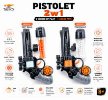 Toi Toys Pistol Art.172220 2-in-1 mīksto bumbu rotaļlietu pistole