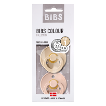 Bibs Colour Blush  Art.173740 Пустышка (соска) из 100% натурального каучука,форма вишенка 0-6 мес.(2 шт.)