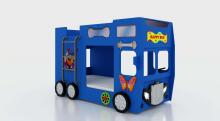 Plastiko Happy Bus Art.17541 Divstāvu bērnu gulta Autobuss un matraci 190x90 cm