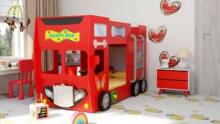 Plastiko Happy Bus Art.17541 Divstāvu bērnu gulta Autobuss un matraci 190x90 cm