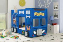 Plastiko Happy Bus Art.17541 Divstāvu bērnu gulta Autobuss un matraci 190x90 cm