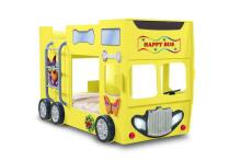 Plastiko Happy Bus Art.17541 Divstāvu bērnu gulta Autobuss un matraci 190x90 cm