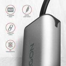 Tīkla adapteris ADE-25RC 2.5 Gigabit Ethernet, Realtek 8156, USB-C 3.2 Gen 1, automātiska instalēšana, pelēks