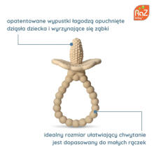Silicone teether Juicy Raspberry Plus, carmel, RazBaby