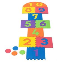Bebe Basic Puzzle Art.180066 Bērnu daudzfunkcionālais grīdas paklājs puzle cipari un formas no 10 elementiem