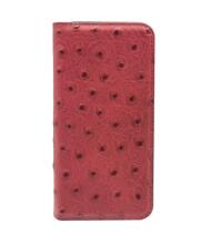 Tellur Book case Ostrich Genuine Leather for iPhone 7 red
