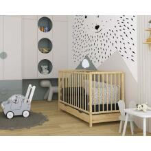 Bocian Kids Magda Art.190855 Natural Детская деревянная кроватка с выдвижным ящиком 120x60см