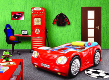 Plastiko Sleep Car Art.19092 Детская стильная кровать-машина с матрасом 180x90cм
