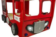 Plastiko Fire Truck Art.19097 Двухярусная кровать Пожарная с матрасом 190x90 cм