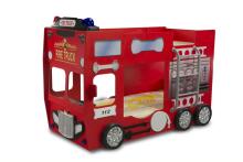 Plastiko Fire Truck Art.19097 Двухярусная кровать Пожарная с матрасом 190x90 cм