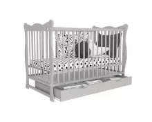 Kiddos Julia Art.191495 White Baby cot with drawer, 120x60 cm
