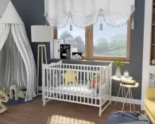 Kiddos Julia Art.191495 White Baby cot with drawer, 120x60 cm