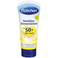 Bubchen Sensitive Lotion Art.TW15 Солнцезащитный лосьон для младенцев с чувствительной кожей SPF 50+ 100мл. Водостойкий.