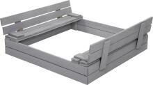 Bebe Basic Wood Sandbox Art.199541 Grey Деревянная песочница с крышкой и скамейкой 120x120см