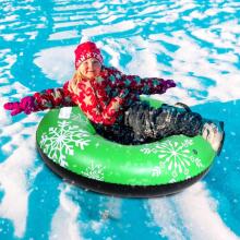Kids World SnowTube Art.201274 Прочные надувные санки/подушка для катания по снегу с надежными ручками 91см
