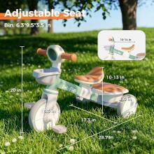 LOL-FUN  Balance Bike Tricycle Art.202896 līdzsvara velosipēds - transformers pašiem mazākajiem 2-in-1, no 1 līdz 3 gadiem, zaļš