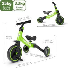 Besrey 5 in 1 Children's Tricycle Art.202897 līdzsvara velosipēds - transformers pašiem mazākajiem 5-in-1, no 1 līdz 3 gadiem
