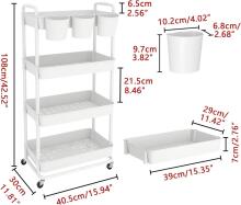 Baby Plastic Rolling Cart Art.205438 Bērna istabas plaukts