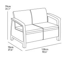 Garden sofa double Corfu Love Seat grey