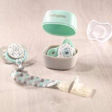 BabyOno Art.712 клипса для детской пустышки с ленточкой из натурального хлопка