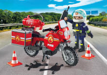 PLAYMOBIL ACTION HEROES Ugunsdzēsēju motocikls un naftas noplūdes incidents 71466