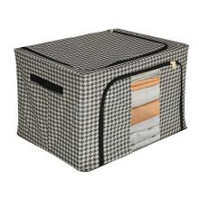 Ikonka Art.KX3389_1 Gultas veļas organizators skapim balts melns 66L