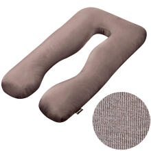 La Bebe™ Cushy Maternity Pillow Art.91913 Beige Daudzfunkcionāls spilvens grūtniecēm (U Shaped), sintepona pildīšana, 155x80cm