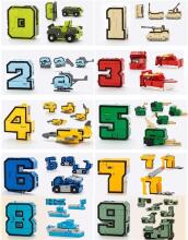 OBEST Number Robot Transformer Toy, 15 Digital Symbols Transform Tank/Helicopter/Submarine Assembled, Educational Building Blocks Set for Children, Educational Learning Gift Tobots Transforme