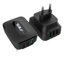 Tellur AC Charger QC 3.0 3*USB Ports (1 Port QC 3.0 & 2 USB Port 2.4A) Black