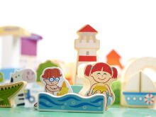 Ikonka Wooden Blocks Art.KX6198 Koka kluči+paklajiņš,120 gab