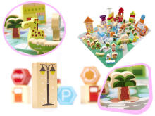 Ikonka Wooden Blocks Art.KX6198 Koka kluči+paklajiņš,120 gab