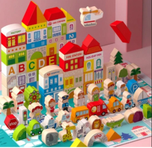 Ikonka Wooden Blocks Art.KX6198 Koka kluči+paklajiņš,120 gab